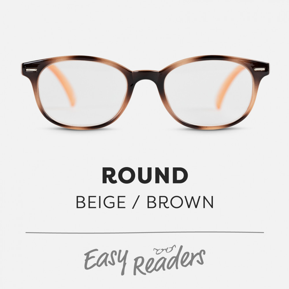 Easy Readers Round Beige Reading Glasses If