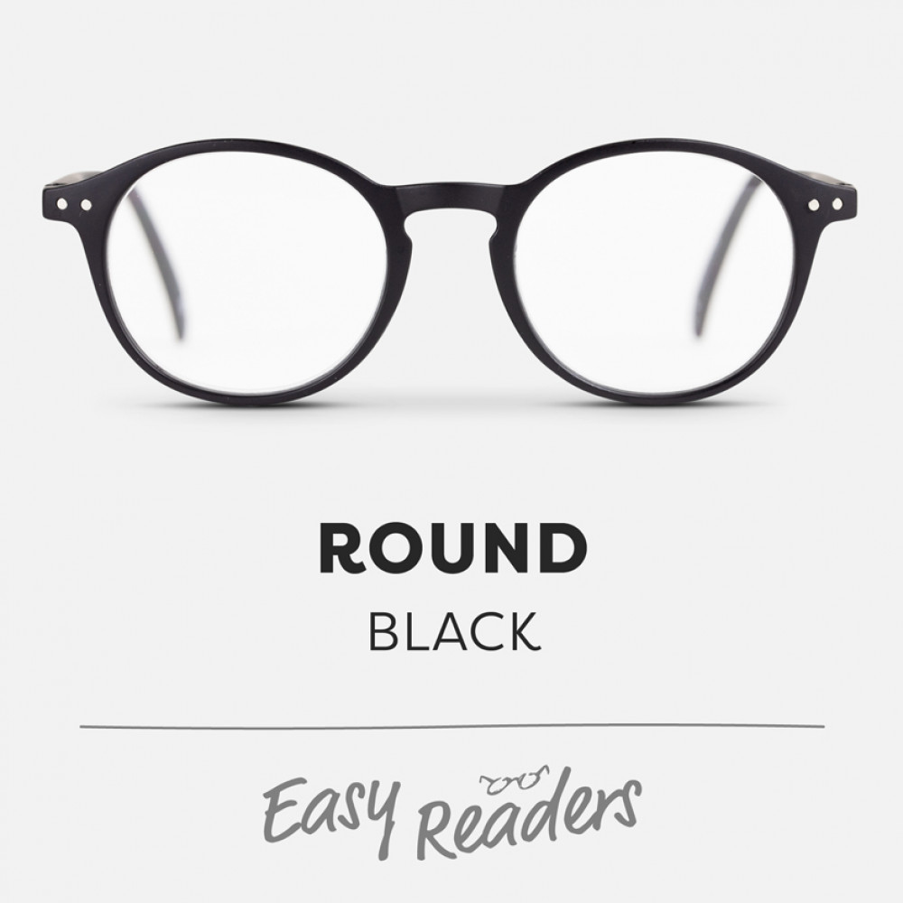 Easy Readers Round Black Reading Glasses If